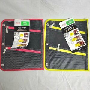 Mead Five Star Pencil Pouch Lot of 2 – Red & Yellow Trim